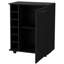 Chariot-bar moderne noir avec 6 supports et grande tablette de rangement
