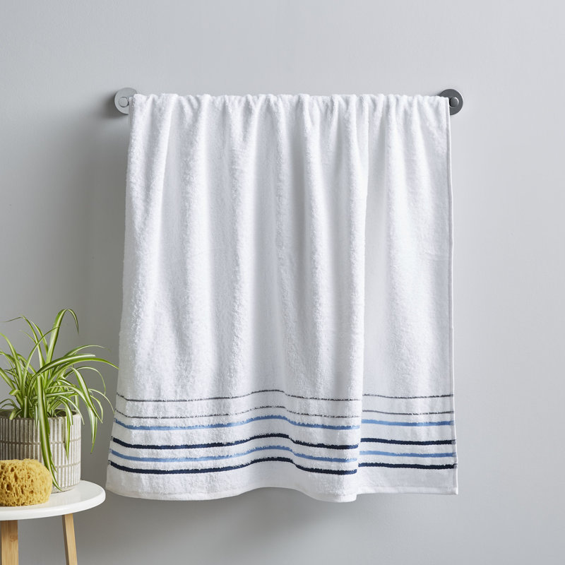 Java Stripe Soft & Absorbent Cotton Towels, White