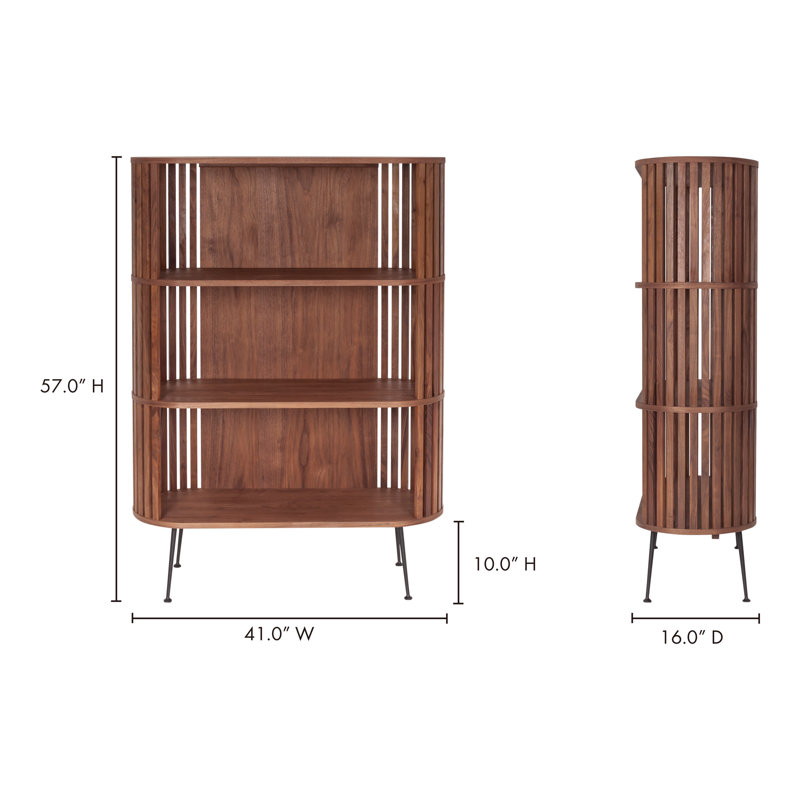 Henrich Solid Wood Bookcase, Light Brown