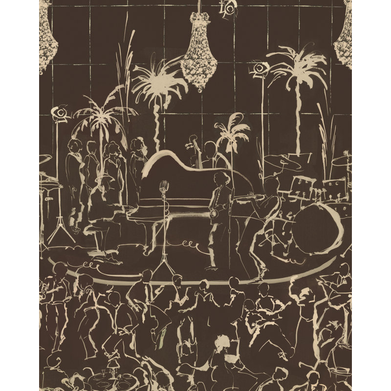 JAZZ LIVE Wallpaper, Brown/Taupe