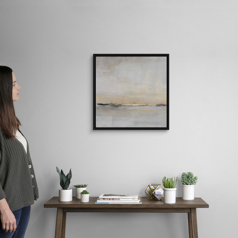 «Horizontal Flow II» par Tim O'Toole - Peinture sur toile, Toile avec cadre photo, H 22 po x l 22 po, Noir