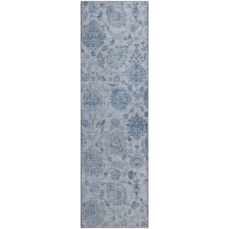 Premium Machine Washable Mayfield AMF1833 Damask Rug, Runner 2'3" x 7'6"
