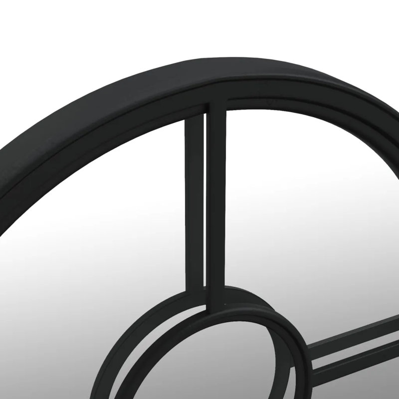 SandpiperCove Metal Flat Wall Mirror, Black, 40cm H x 40cm W