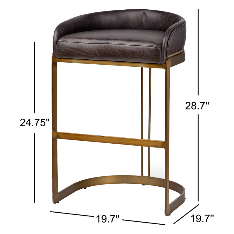 Hollyfield 29" Bar Stool, Counter Stool (25.75" Seat Height), 2025-Cocoa