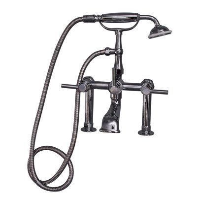 3 Handle Clawfoot Tub Faucet with Diverter