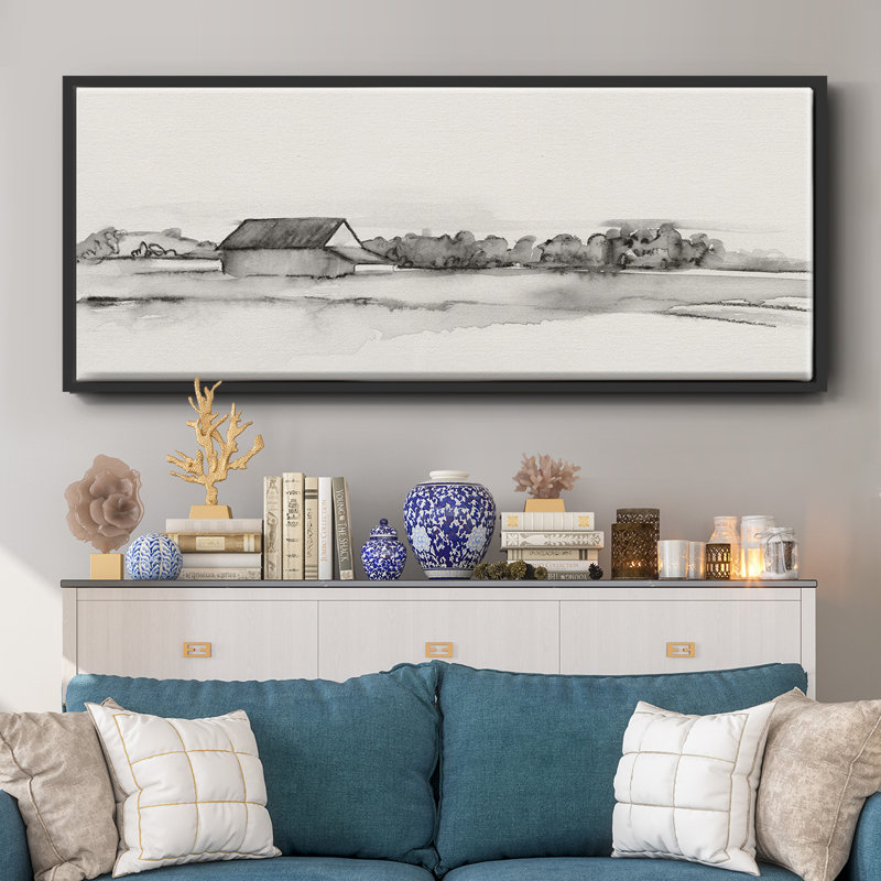Wyeth Barn I - toile encadrée, H 20 po x l 50 po