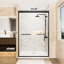 Paillasson 48 po x 72 po Paillasson de douche coulissant en aluminium noir