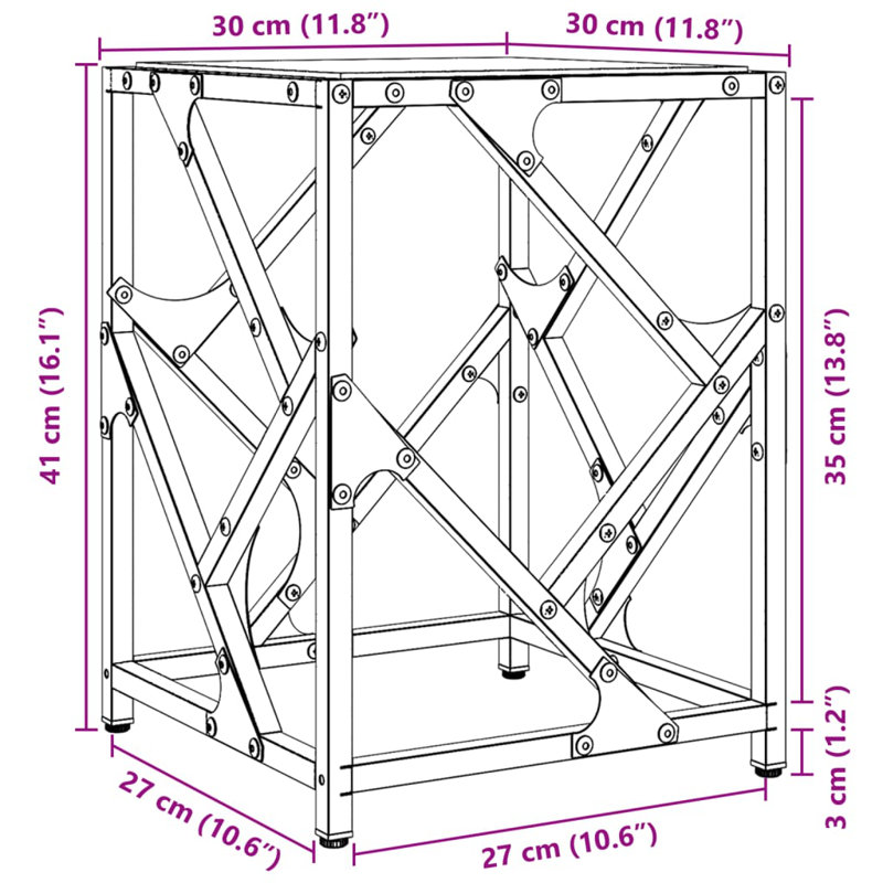Aliberti Coffee Table, Transparent, 41cm H x 30cm L x 30cm W