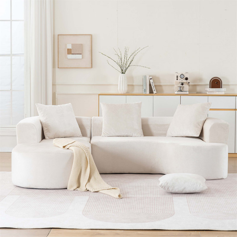 Canapé modulaire modulaire avec méridienne en L, canapé-lit modulaire Cloud, assise profonde, compression avec éponge, aucun assemblage requis