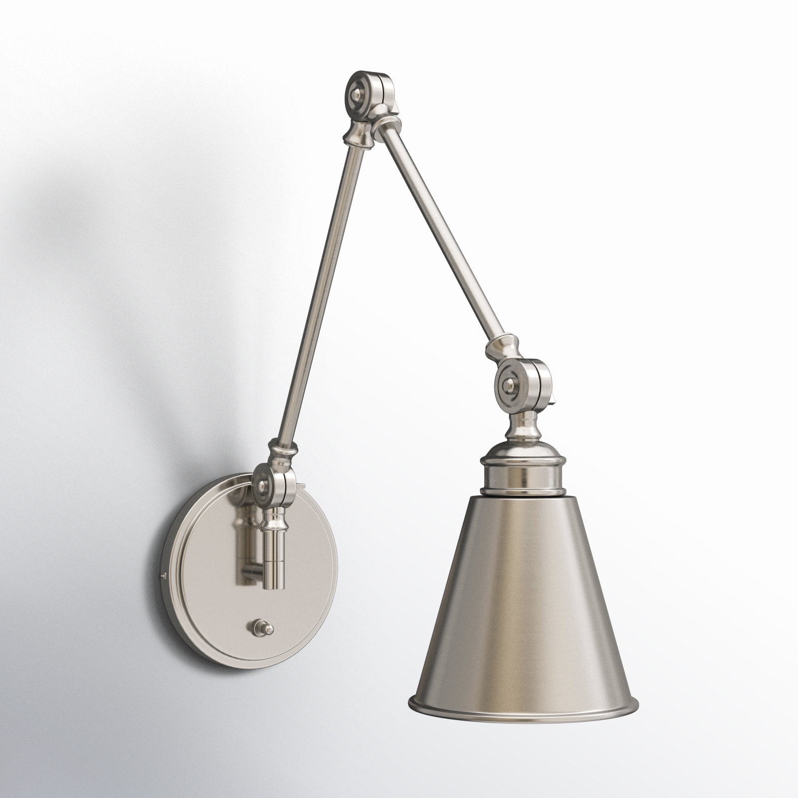 Beckham 1 - Light Plug-in Swing Arm, Satin Nickel