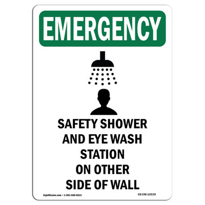 Safety Shower and Emergency Sign