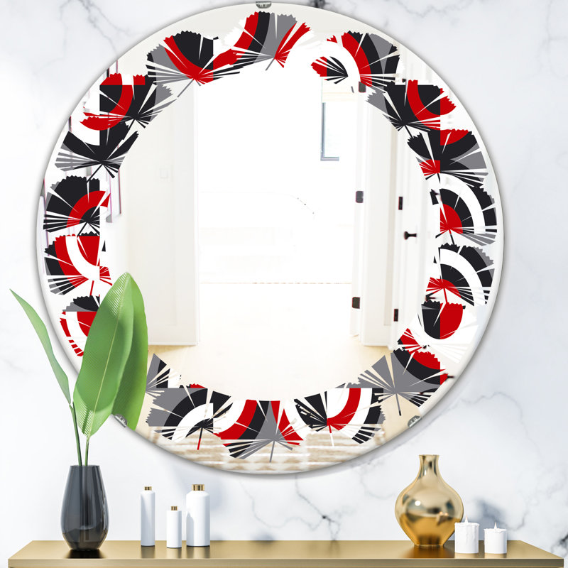 Miroir mural sans cadre à motif géométrique, H 23,6 po x l 23,6 po