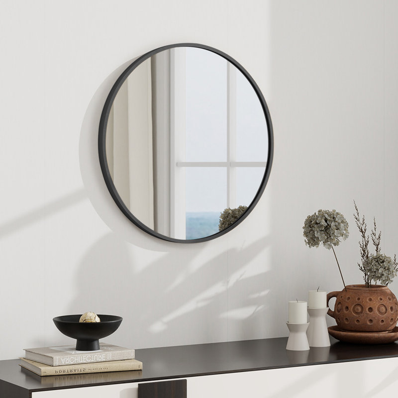 Miroir mural en aluminium, Black, 20 po x 20 po