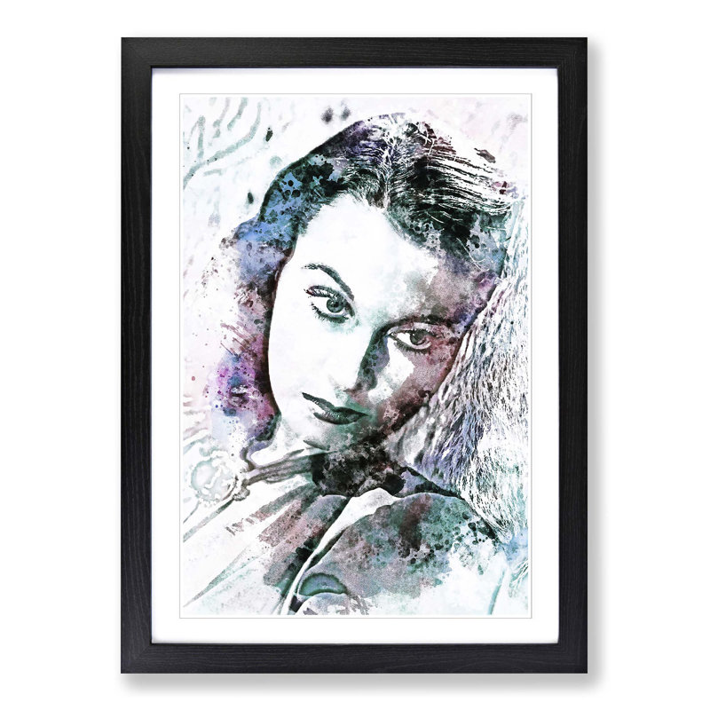 Vivian Leigh in Abstract - Picture Frame Graphic Art Print, Black, 76cm H x 50cm W x 2cm D