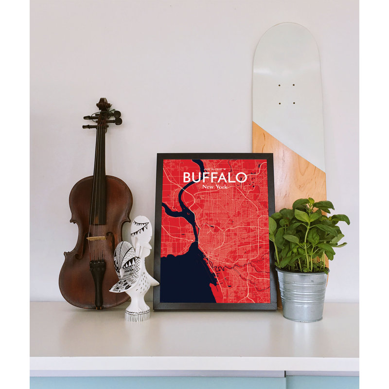 Buffalo City Map - No Frame Print, 43.2cm H x 27.9cm W x 0.13cm D