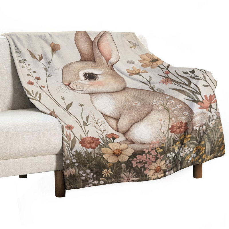 Jeté en flanelle de luxe Bunny, 40 po x 50 po