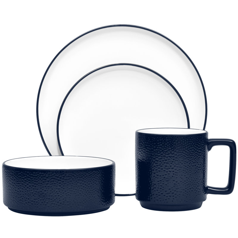 Noritake Colortex Stone 4-Piece Place Setting, Service for 1, Navy