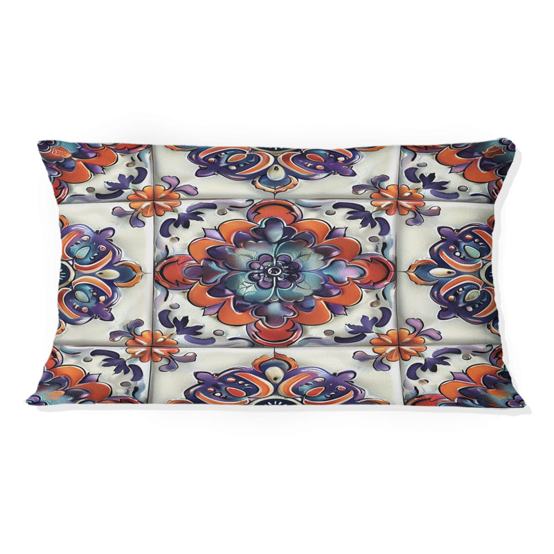 Coussin lombaire Boho Chic Tiles mauve II