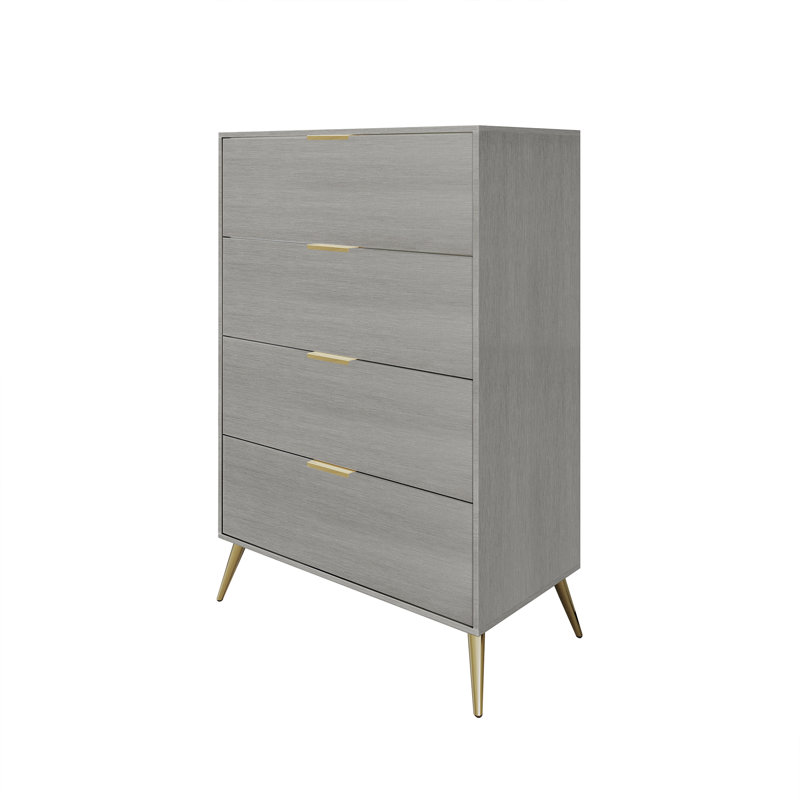 Rafiat 29.72'' W 4 - Drawer Dresser, Silver
