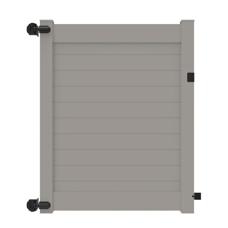 Clôture horizontale en vinyle gris, H 6 pi x l 5 pi, Gris chaleureux