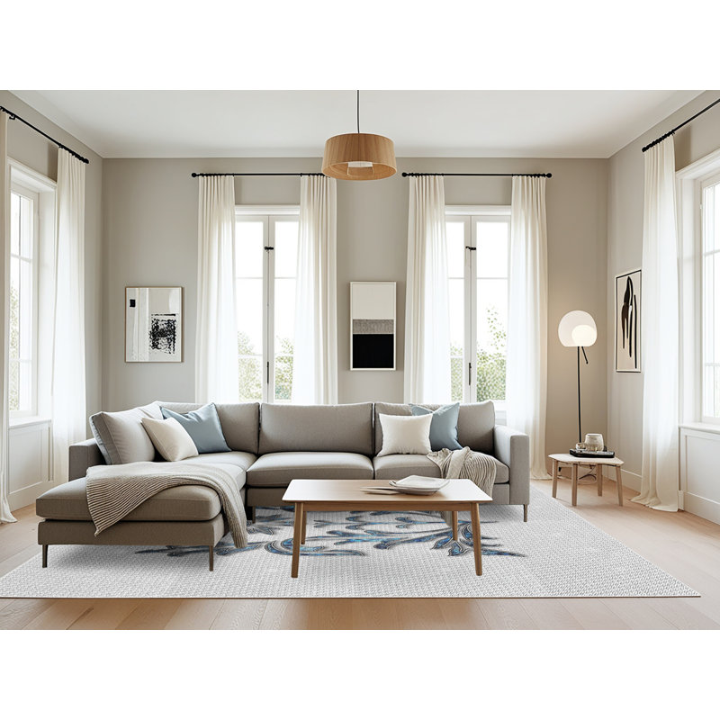 Tapis décoratif grise Iglesias, Rectangle 8 pi x 12 pi