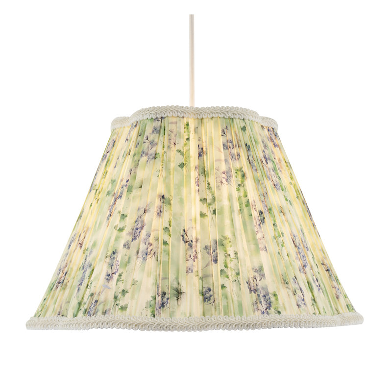 Green Floral Victorian Scallop Shade With Embroidered Trims By 