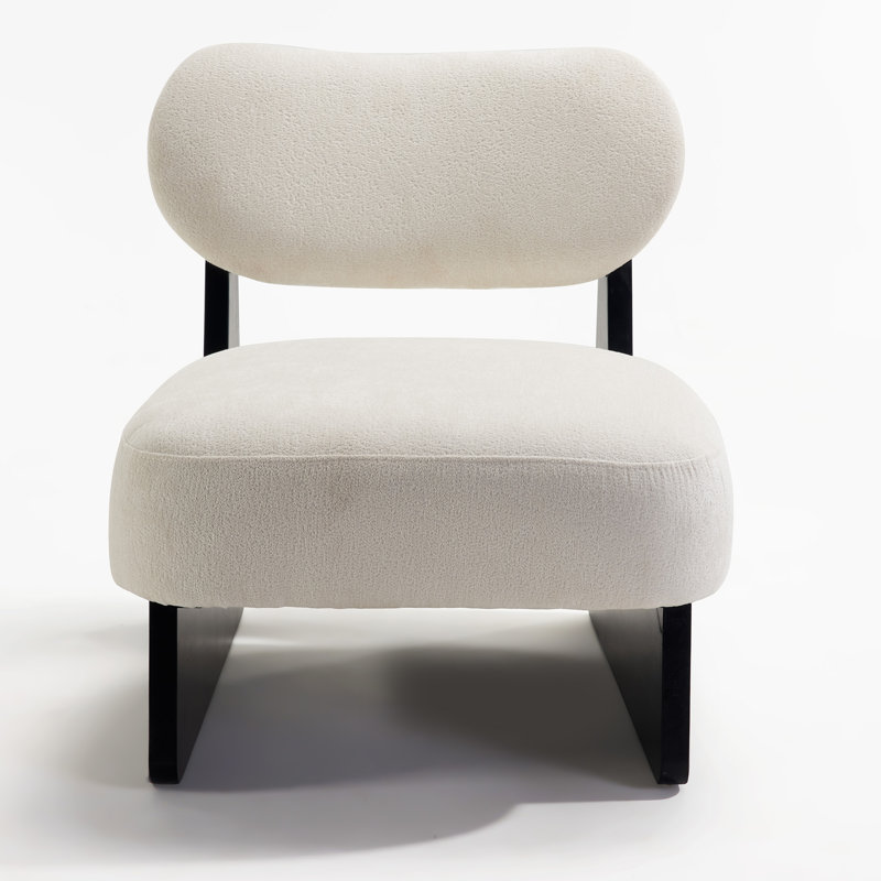 Meir Chinille Accent Chair, Beige Chenille