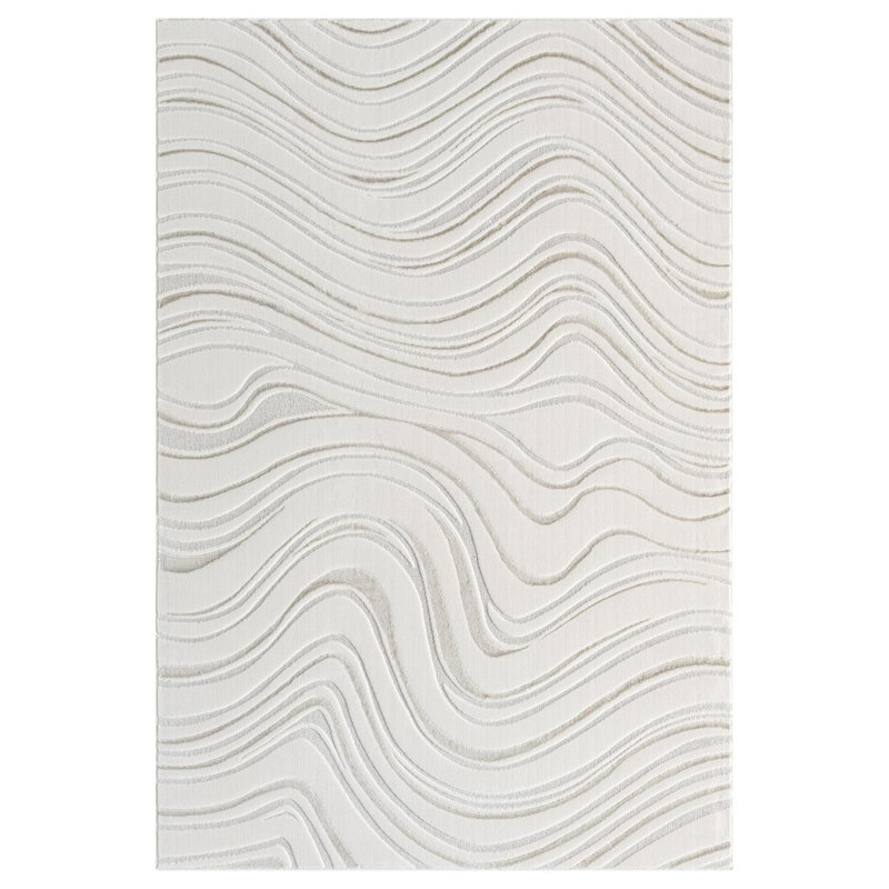 Tapis moderne à motif abstrait tourbillonnant, Rectangle 6 pi x 9 pi