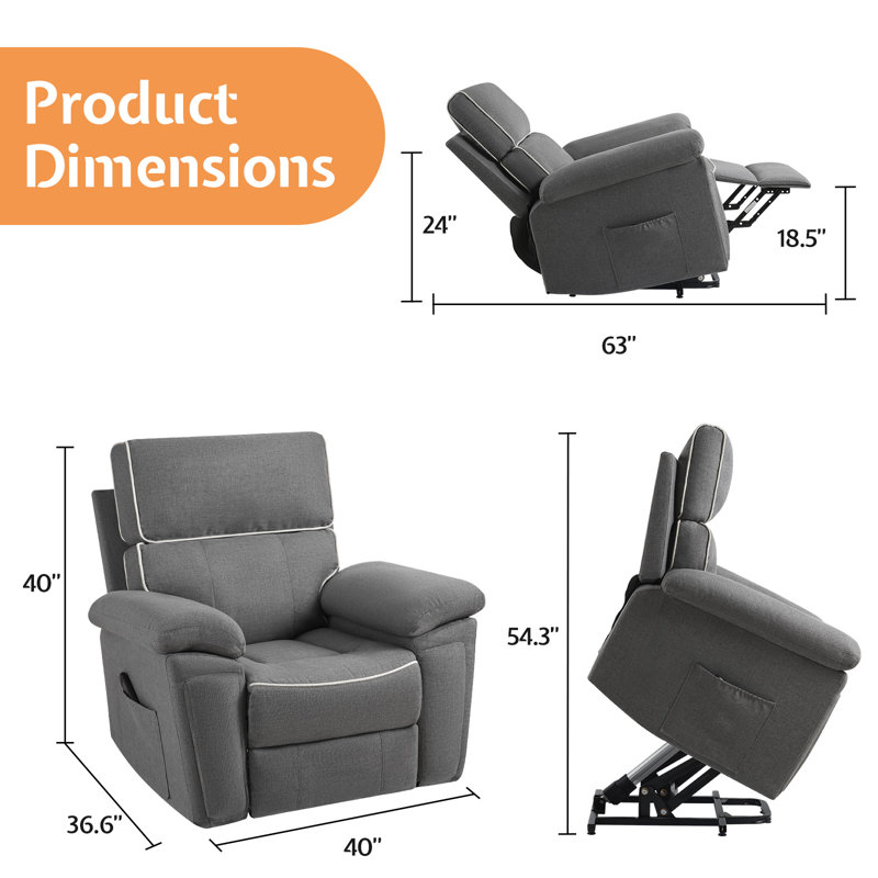 Fauteuils inclinables électriques pour adultes, personnes âgées, Gris