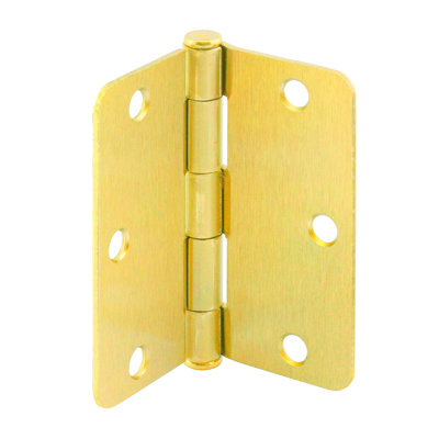 Prime-Line Door Hinge Residential Smooth Pivot, 3-1/2 in. x 3-1/2 in. with 1/4 in. Radius Corners, 3 Holes per Leaf with Screws, .087 in. Gauge