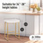Antisha 24" Counter Stool with Faux Leather Seat & Built-In Footrests-1082475312