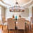 8-Light Dimmable Wagon Wheel Chandelier, Dual-Mount (Flush/Pendant) Brown K9 Crystal Rustic Pendant Light for Dining Room, Living Room