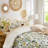 Floral Comforter Set 3 Pieces Seersucker Botanical hummingbird Patterned, Cute Bedroom Comforter and 2 Shams Suitable for all seasons-126304537-126304536
