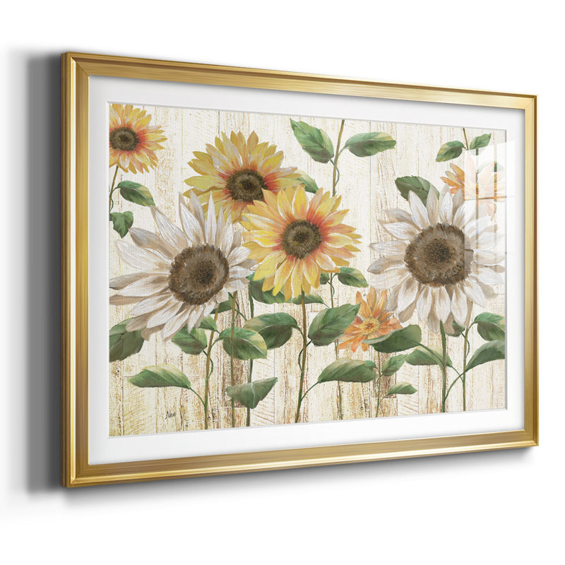 Sunflower Surprise, reproduction d'art encadrée, Or, H 30 po x l 44 po x P 1,5 po