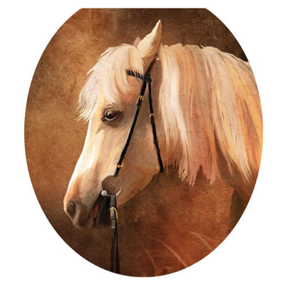 Décalcomanie de siège de toilette cheval de peinture rustique - couvercles de toilette en vinyle
