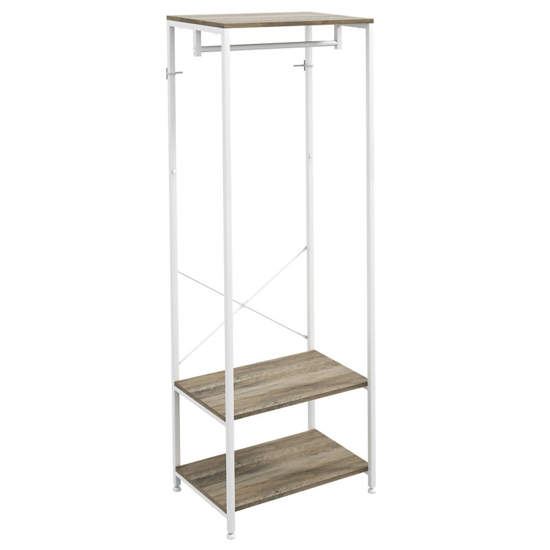 Aavir 60cm Clothing Rack, White/Grey