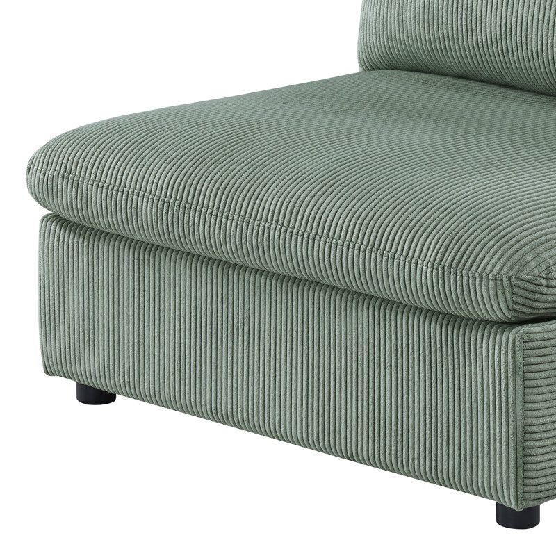 Fauteuil en velours côtelé Raijon, Velours côtelé vert