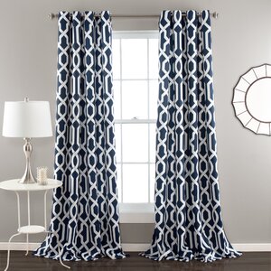 trellis geometric room darkening thermal grommet curtain panels