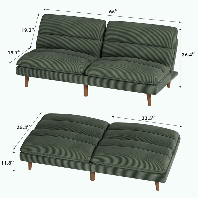 Futon Sofa Bed, Green