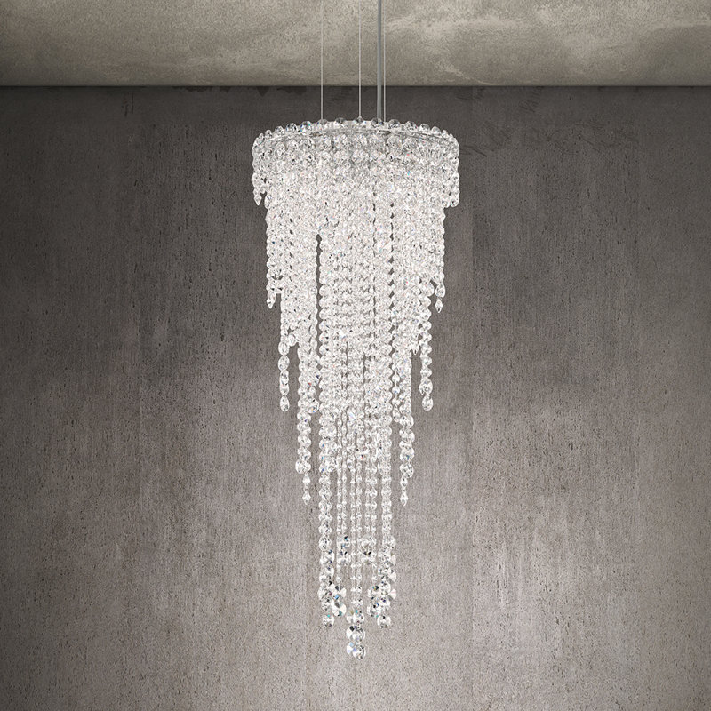Chantant 4 - Light Glass Tiered Chandelier, Heritage Handcut, 35" H x 14" W x 14"D