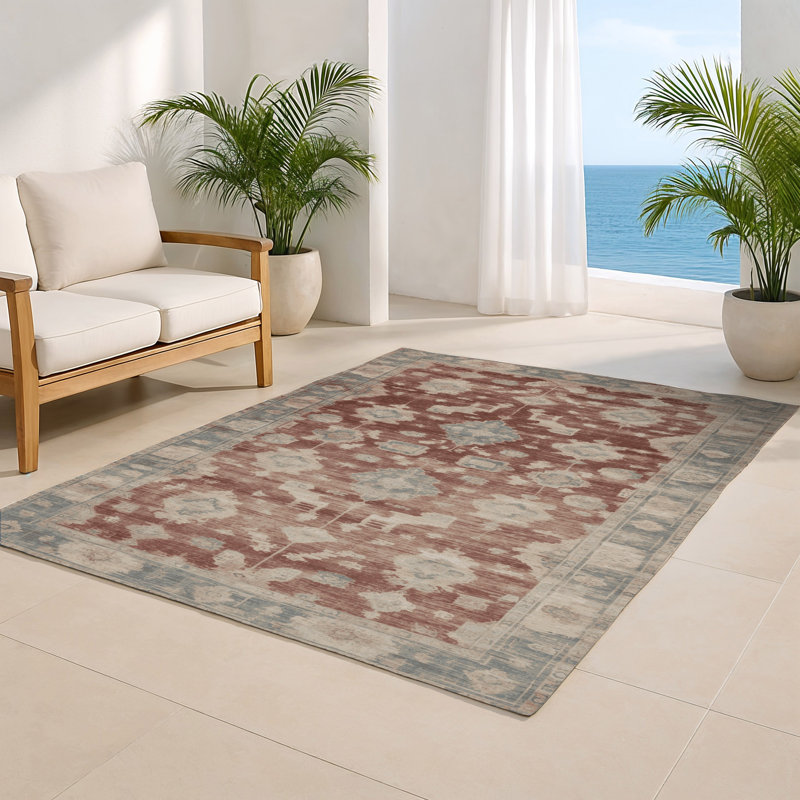 Overdyed Gray Indoor and Outdoor Area Rug, Rectangle 4' x 6'