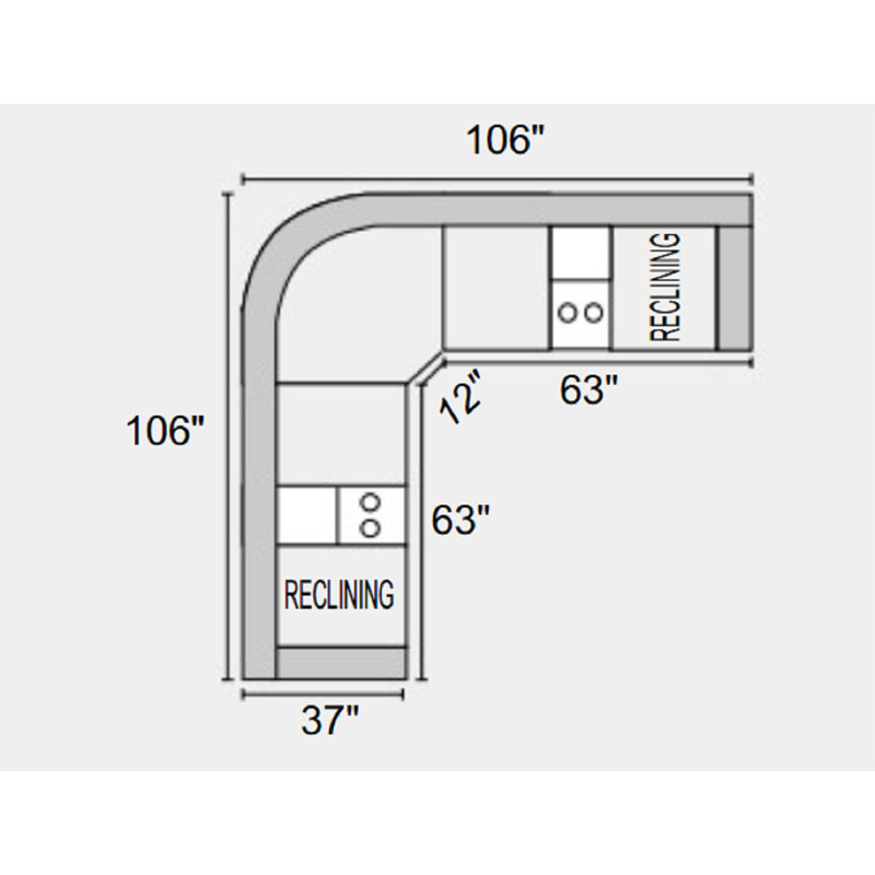 Canapé modulaire inclinable 106 po, Similicuir brun foncé