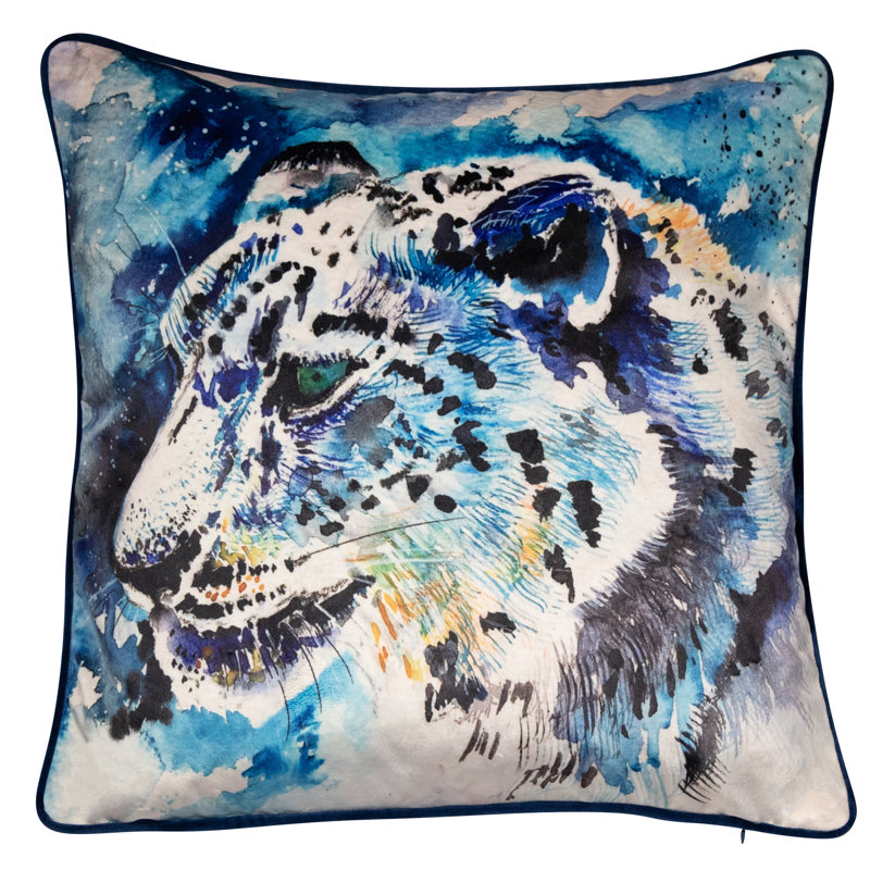 Smoljanski Abstract Blue Sqaure Cushion