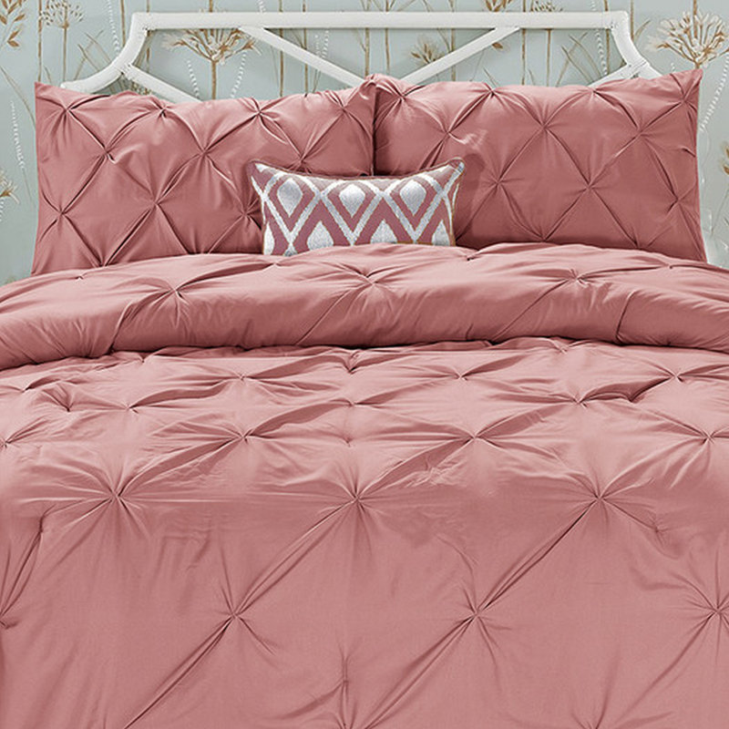 Modern & Contemporary Polyester Comforter, Coral, King