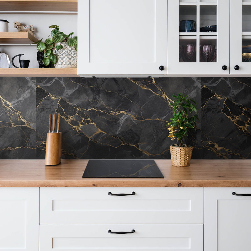 Elvie 50 x 100 cm PVC Tile in Matte Black