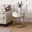 Table de chevet moderne avec tiroir, table de bout ronde en marbre avec rangement, table d'appoint-1197504561