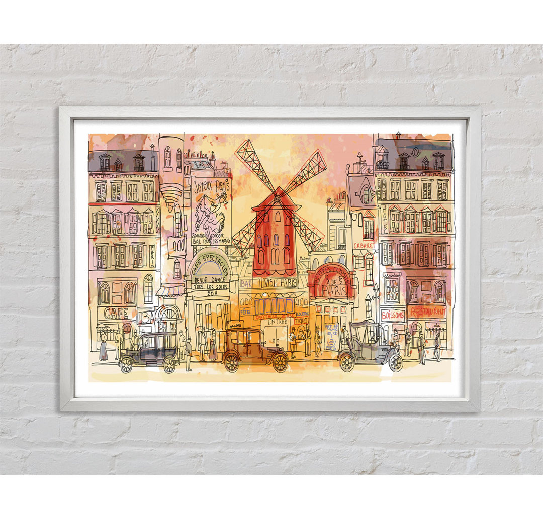 Gerahmtes Leinwandbild Moulin Rouge Paris, Kunstdruck