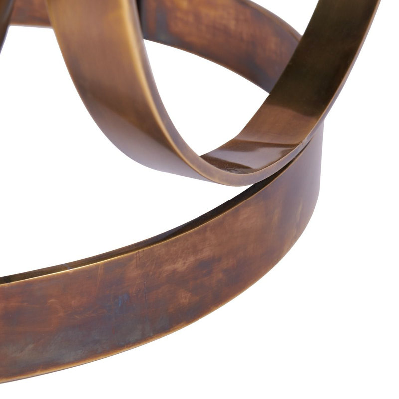 Stephen Glass End Table, Antique Brass