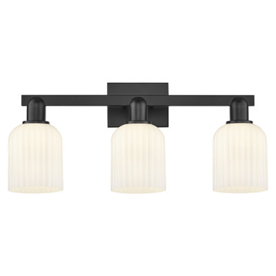 Downtown Urban - Voile de mariée - Luminaire de salle de bain 3 lumières 24 po - Abat-jour tourbillon déco