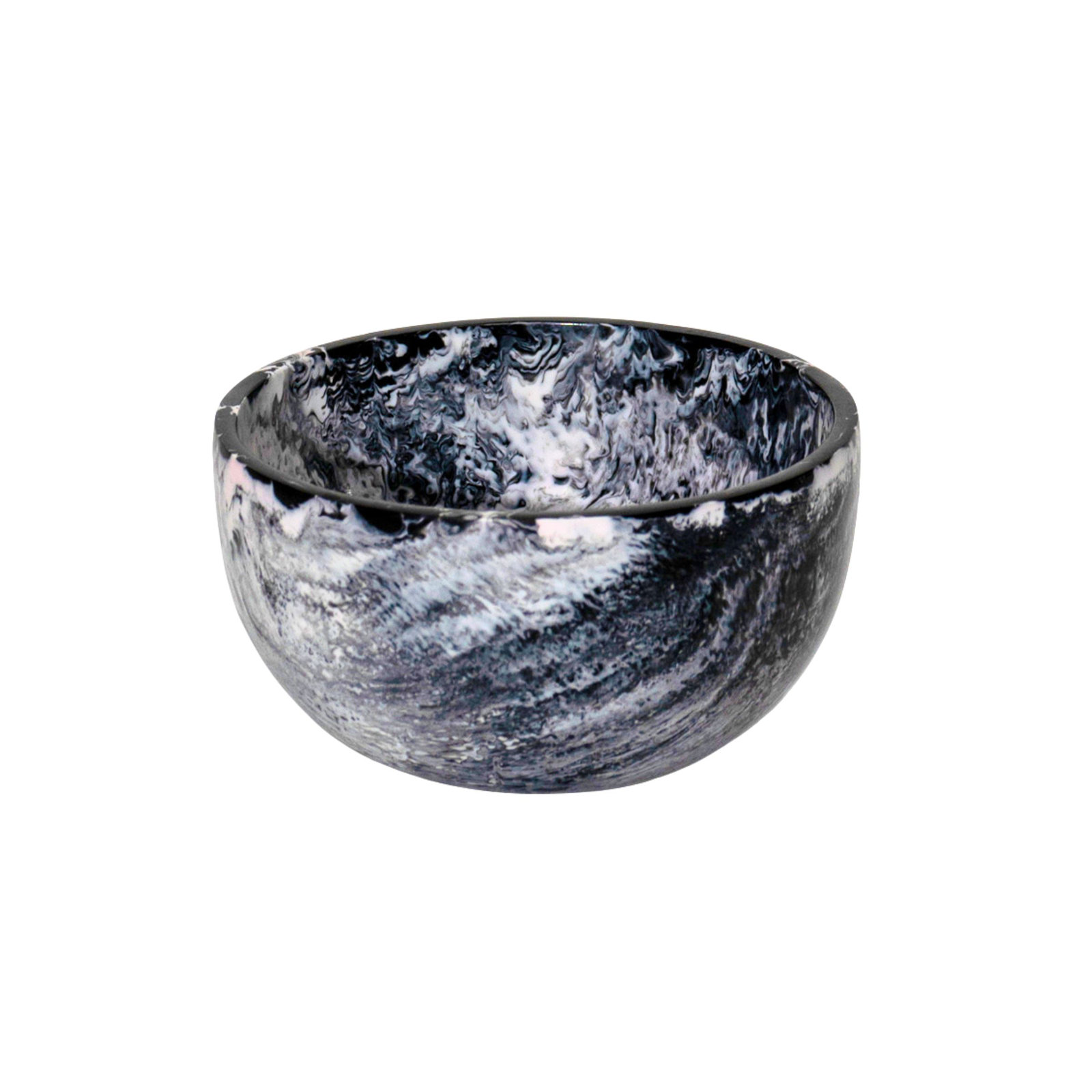 Lucente Resin Snack Bowl, Black/White